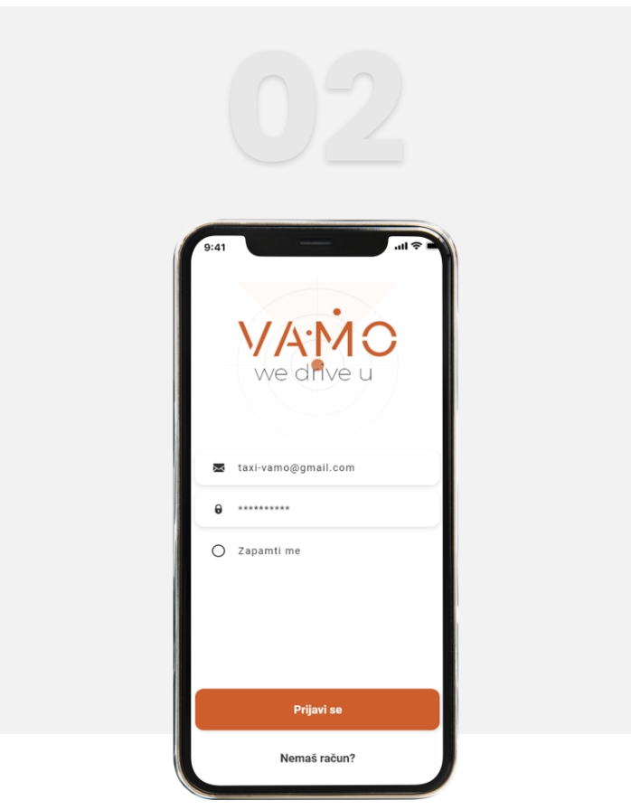 Vamo App Registrierung